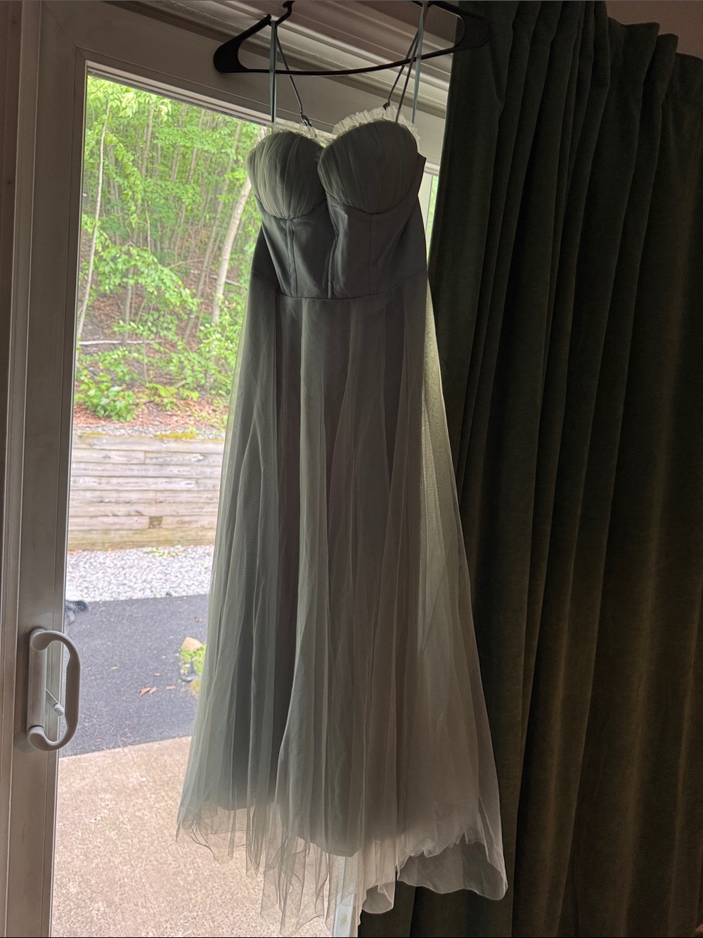 Strapless Tulle Dress in pastel blue